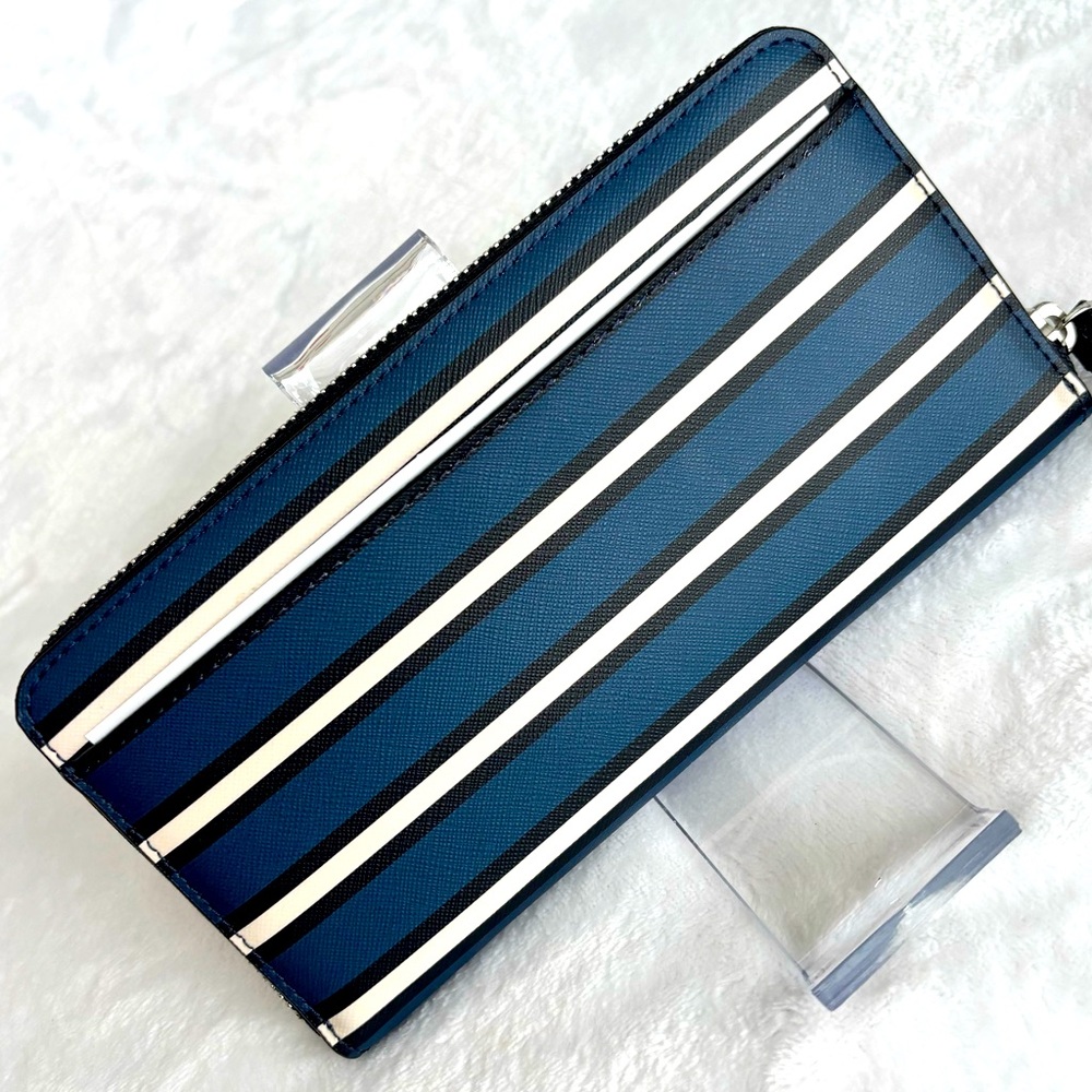 KATE SPADE Large Continental Striped Faux Leather Wallet - Picture 2 of 13